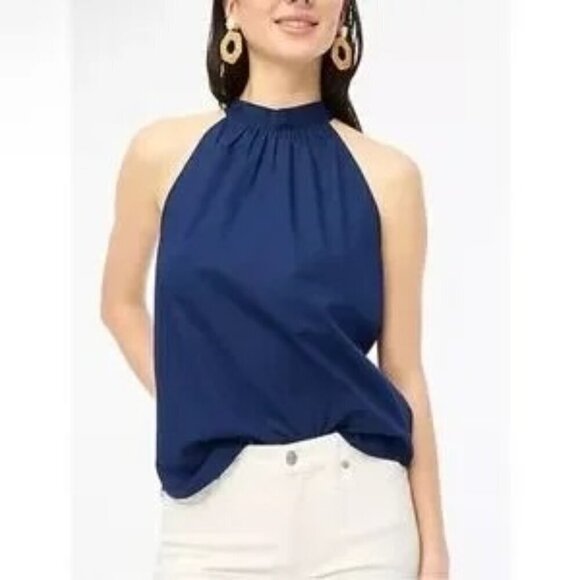 J. Crew Women's Halter Bow Back Sleeveless Top Navy Size XL NWT - Picture 7 of 7